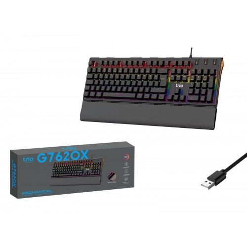 TRİO TRG7620X MEKANİK BLUE SWİTCH BİLEKLİKLİ OYUNCU KLAVYESİ 